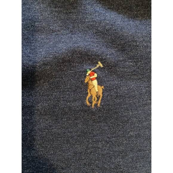 Polo Ralph Lauren Polo Shirt Mens XXL Blue Classic Fit Flesh Pony Long Sleeve - Picture 5 of 8